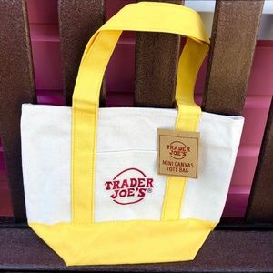 Trader Joe’s mini canvas tote bag NWT